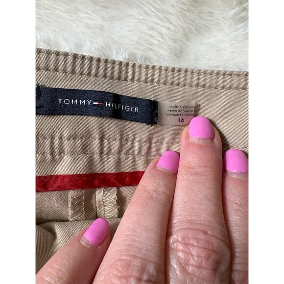 Tommy Hilfiger Sailor Pants Womens 16 Beige High Rise Side Zip Wide Leg - Picture 7 of 9